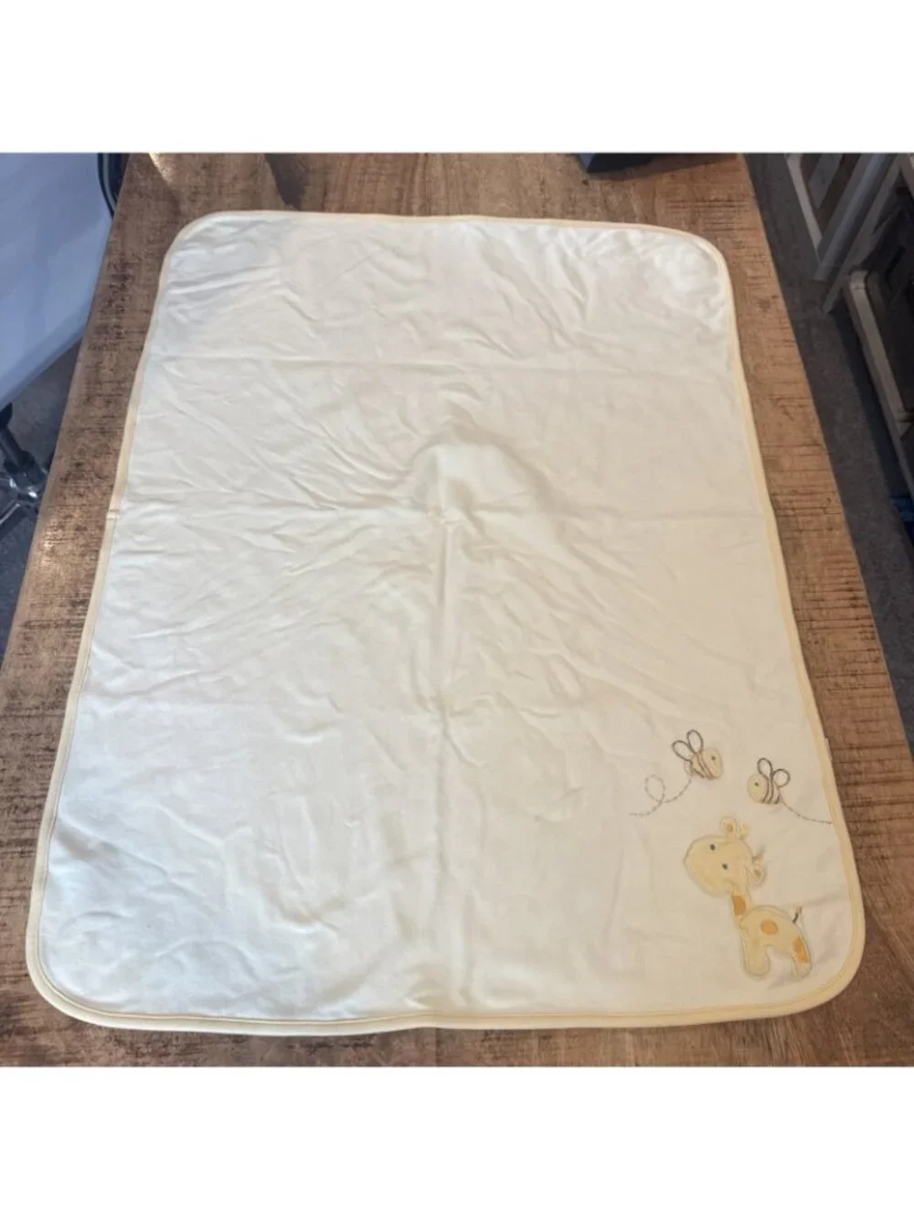 Carters Yellow Giraffe Bee Baby Blanket Animal Reversible Cotton Vintage Lovey